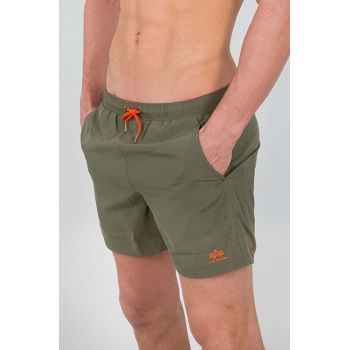 Alpha Industries pantaloni scurți de baie bărbați, culoarea verde, uni 196930.142-green