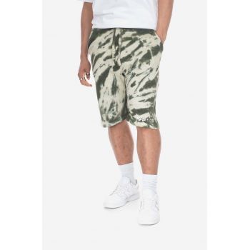 Alpha Industries pantaloni scurți Tie Dye bărbați, culoarea verde 106361.142-green