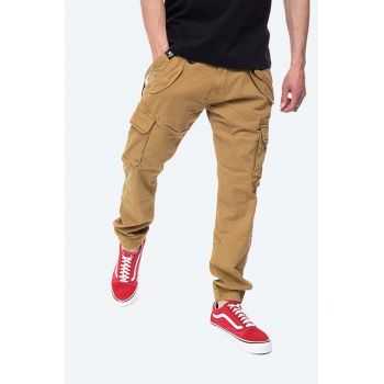 Alpha Industries pantaloni Utility Pant bărbați, culoarea maro, cu fit cargo 128202.13-brown