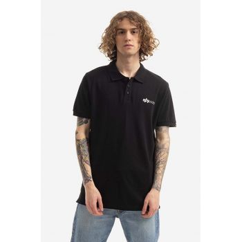 Alpha Industries polo de bumbac Basic culoarea negru, cu imprimeu 106600.03-black