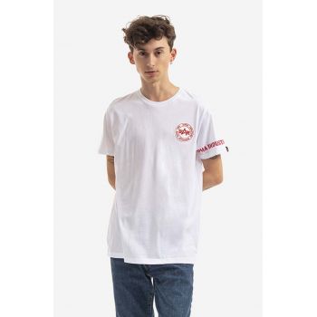 Alpha Industries tricou din bumbac culoarea alb, cu imprimeu 128534.09-white