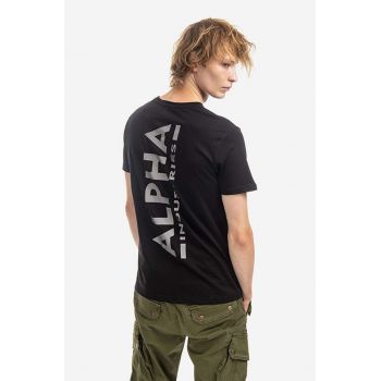 Alpha Industries tricou din bumbac culoarea negru, cu imprimeu 128507RP.285-black