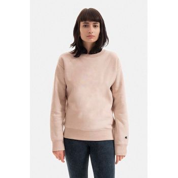 Champion hanorac de bumbac Crewneck Sweatshirt femei, culoarea maro, uni 115088-MS049