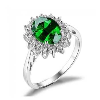 Inel din argint Green Russian Crown Drop