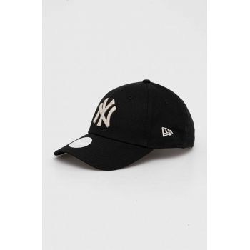 New Era șapcă de baseball din bumbac culoarea negru, cu imprimeu, NEW YORK YANKEES