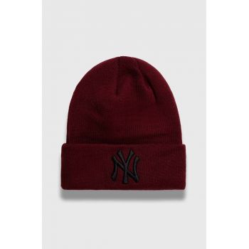 New Era caciula culoarea bordo, din tricot gros, NEW YORK YANKEES