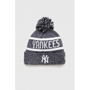 New Era caciula din amestec de lana culoarea gri, din tricot gros, NEW YORK YANKEES