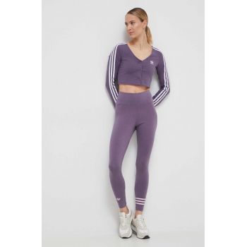 adidas Originals colanti femei, culoarea violet, cu imprimeu