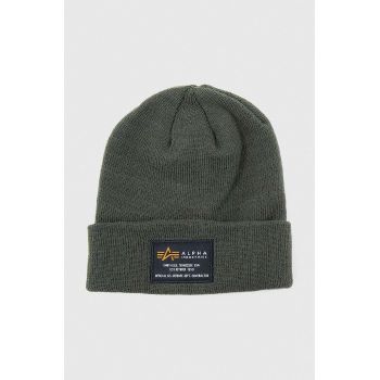 Alpha Industries căciulă Crew Beanie culoarea verde, din tesatura unia 128924.257-green ieftina