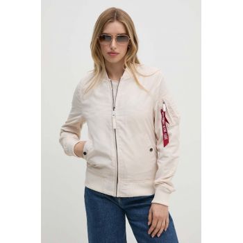 Alpha Industries geacă bomber MA-1 TT femei, culoarea bej, de tranziție 141041.578-white