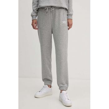 Alpha Industries pantaloni de trening culoarea gri, cu imprimeu 116051.230-grey