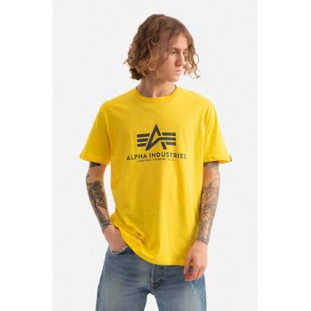 Alpha Industries tricou din bumbac culoarea galben, cu imprimeu 100501.465-yellow