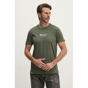 Alpha Industries tricou din bumbac culoarea verde, cu imprimeu 108501.142-green