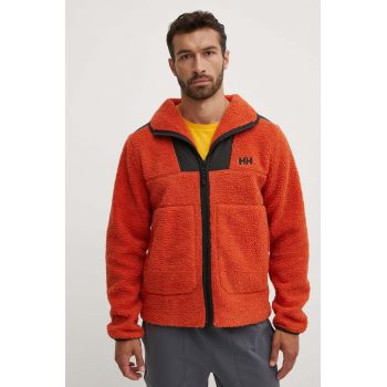 Helly Hansen bluză EXPLORER PILE JACKET bărbați, culoarea portocaliu, uni 53987