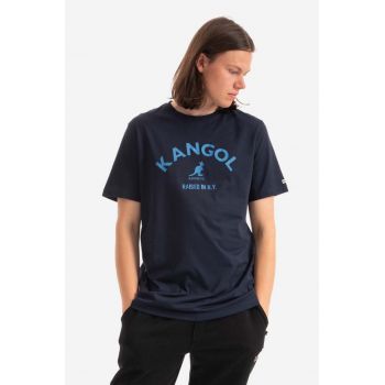 Kangol tricou din bumbac culoarea bleumarin, cu imprimeu KLHB002-OFFWHITE
