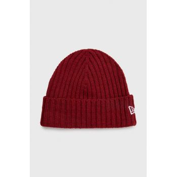 New Era căciulă Cuff Beanie culoarea bordo, 60364239