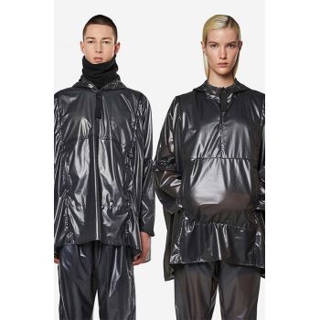 Rains geacă de ploaie Ultralight Anorak culoarea negru, de tranziție, oversize 18880.BLACK-BLACK