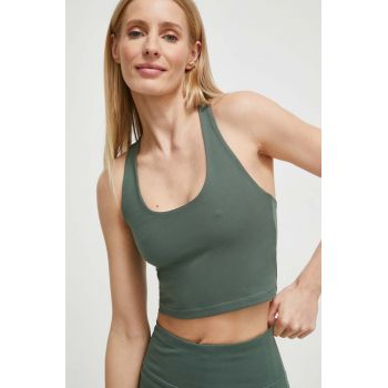 Dkny sutien sport culoarea verde, neted