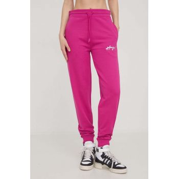 HUGO pantaloni de trening culoarea roz, uni 50509171 la reducere