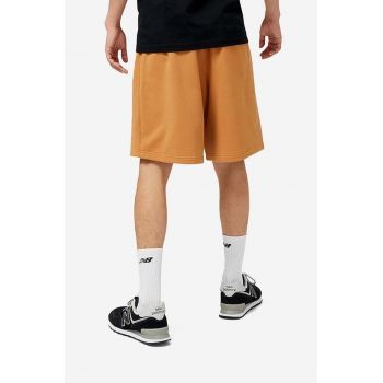 New Balance pantaloni scurți din bumbac culoarea portocaliu ieftini