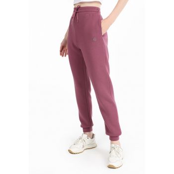 Pantaloni sport cu talie inalta si buzunare oblice