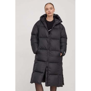 HUGO geaca femei, culoarea negru, de iarna, oversize