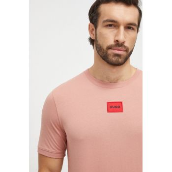 HUGO tricou din bumbac culoarea roz, cu imprimeu 50447978 ieftin