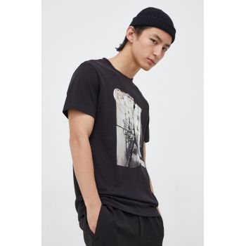 G-Star Raw tricou din bumbac barbati, culoarea negru, cu imprimeu