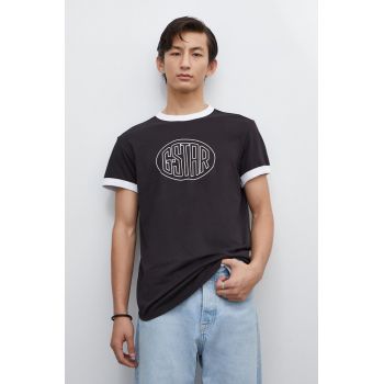 G-Star Raw tricou din bumbac barbati, culoarea negru, cu imprimeu