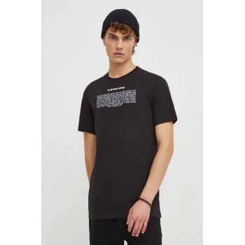 G-Star Raw tricou din bumbac barbati, culoarea negru, cu imprimeu