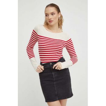 Marc O'Polo longsleeve din bumbac culoarea bej ieftin