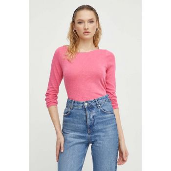 Marc O'Polo longsleeve din bumbac culoarea roz ieftin