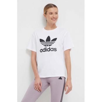 adidas Originals tricou Trefoil femei, culoarea bej IR9534