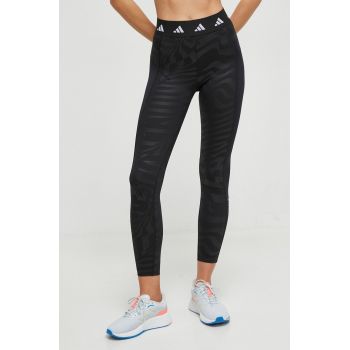 adidas Performance colanți de antrenament culoarea negru, cu model IN6879