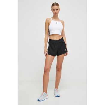 adidas Performance pantaloni scurți de antrenament culoarea negru, cu imprimeu, high waist IT4665