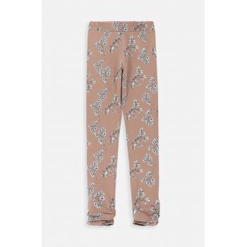 Coccodrillo pantaloni de trening pentru copii culoarea maro, neted