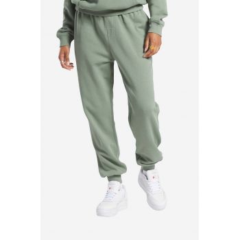 Reebok Classic pantaloni de bumbac Classic AE Archive Fit culoarea verde, uni IC0194-green