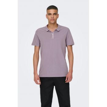 Tricou polo slim fit din material pique Travis