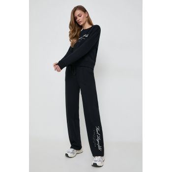 Karl Lagerfeld pantaloni de trening culoarea negru, cu imprimeu