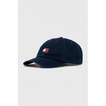 Tommy Jeans șapcă de baseball din bumbac culoarea bleumarin, cu imprimeu AM0AM12020