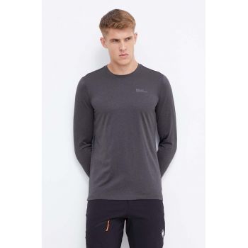 Jack Wolfskin longsleeve sport Sky Thermal culoarea gri, melanj