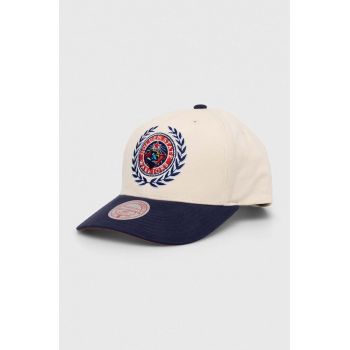 Mitchell&Ness șapcă de baseball din bumbac culoarea alb, cu imprimeu