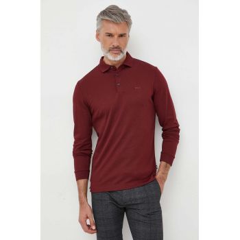 BOSS longsleeve din bumbac culoarea roșu, uni 50468392