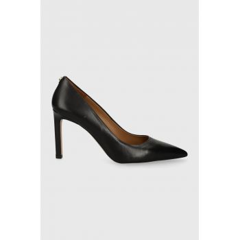 BOSS stilettos de piele Janet culoarea negru, 50504280