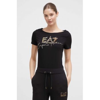 EA7 Emporio Armani tricou femei, culoarea negru