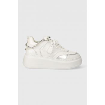 Karl Lagerfeld sneakers din piele ANAKAPRI culoarea alb, KL63544