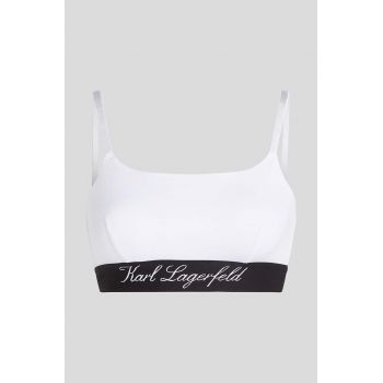 Karl Lagerfeld sutien culoarea alb, bumbac, neted