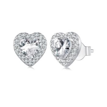 Cercei din argint Gemstone Heart Studs