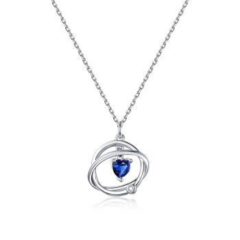 Colier din argint Blue Heart Circles de firma original