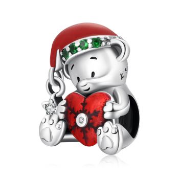 Talisman din argint Christmas Teddy